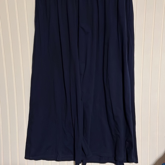 Eshakti Navy Maxi Dress with Turquoise Embroidered Flowers Size 2X 22W - Picture 8 of 8